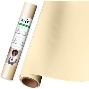 GOVAS Brown Heat Transfer Vinyl - 12" x 6ft Brown Iron on Vinyl Roll for Shirts, HTV Nude Vinyl for Silhouette Cameo, Cricut, Easy to Cut & Weed