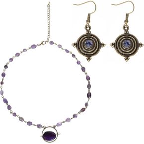 Women Costume Accessory Necklace And Drop Earrings Halloween Dress Up Jewelry Set