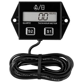 HM011A Digital Hour Meter Tachometer,Maintenance Reminder, Battery Replaceable,Sleep Mode, Use for ZTR Lawn Mower Tractor Generator Marine ATV Snowmobile and Gas Powered Equipment etc.