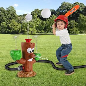 Water Sprinkler Baseball Toy for Kids - 2-in-1 Baseball Water Sprinkler with 360° Rotating Spray, Perfect Summer Outdoor Water Game for Backyard, Lawn, Pool Party Fun, Boys Girls Gift, Water Baseball