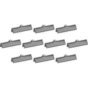 uxcell 280Pcs Ribbon Crimp Clamp Ends, 6mm Bookmark Pinch Crimp Ends, Cord Ends Fasteners Clasp Crimp Ends for DIY Bracelet Necklace Jewelry Making, Silver White