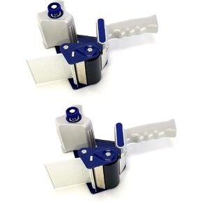 Packing Tape Dispenser Gun (2 Pack), 3 Inch Side Loading, Lightweight Industrial Tape Gun for Shipping, Moving, Carton and Box Sealing, Color: Blue & Grey