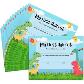 First Haircut Certificate, 25 Pcs First Haircut Achievement Certificates of Recognition, Barbershop Award Certificates of Hair Cutting, 1st Haircut Keepsake Gifts for Girls Boys Kids Toddler, 03