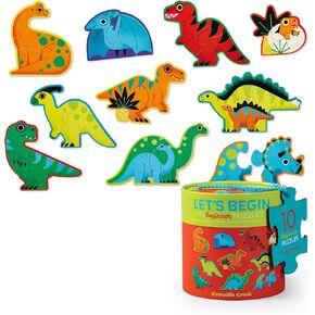 Crocodile Creek Wooden Stacking Puzzle, 10 Chunky Animal Pieces and Two-Sided Base with Play Scene for Kids Ages 2 Years and Up, 11.75 inches, 123 Barnyard