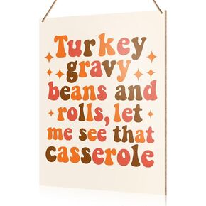 UDNADKEX Thanksgiving Decorations Hanging Sign, Autumn Fall Decor Farmhouse Turkey Pumpkin Wooden Wall Sign Thanksgiving Decorations, Gobble Til You Wobble