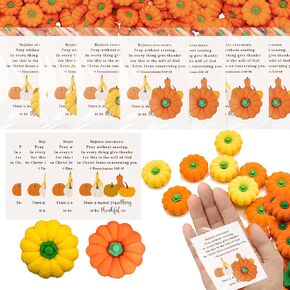 50 Sets Christian Pumpkin Erasers with Mini Bible Verse Cards Halloween Thanksgiving Party Favors Sunday School Supplies Prizes Adwards Bible Studies Encouragement Autumn Harvest Church Supplies Gifts