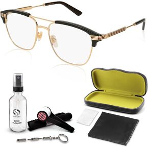 Gucci GG0241O Designer Fashion Eyeglasses Stylish Metal Rectangular Frame Eyewear with Luxury eSHADES Kit - Embrace Sophistication and Elegance