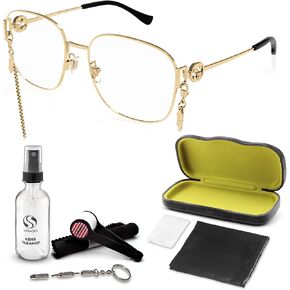 Gucci GG1209O Designer Square Metal Chain Eyeglasses: Square Frame Eyewear with Non-Polarized Lenses - Epitome of Luxury and Style