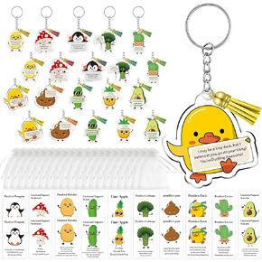 Emotional Support Keychain Gift - Positive Vegetable Keychain Employee Appreciation Gifts for Coworkers Teacher