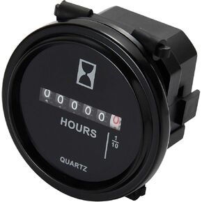 Runleader HM009 DC 6V to 80V,Mechanical Timer,Round Hour Meter,Snap in Quartz Hour Meter for Boat ATV UTV Snowmobile Lawn Mower Tractors Vehicle Cars Fork Lifts Trucks Marine Generator