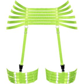 Women Strappy Body Harness Garter Belt Adjust Leg High Waist Stockings Suspender Dance