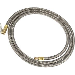 Motoforti Universal Tire Valve Connect Pipe Air Chuck Inflator Compressor Pump Extension Hose, 200cm 79", Stainless Steel Rubber, 1 Pc