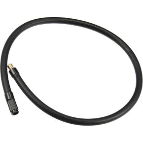 Motoforti Universal Tire Inflator Extension Hose Chuck Adapter Air Pump Tube Tire Valve Connection Pipe, 60cm Length, Copper Rubber, Black, 1 Pc