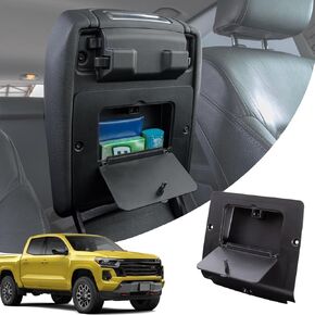 JDMCAR One-Touch Hidden Storage Box Compatible with 2023 2024 2025 Chevy Colorado/GMC Canyon Accessories Center Console Organizer Armrest Secret Compartment