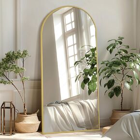 76"X34" Large Mirror Full Length, Black Arched Full Length Mirror, Extra Large Floor Mirror with Stand, Hanging or Leaning Standing Full Body Mirror for Bedroom Living Room Gym, Tempered Glass