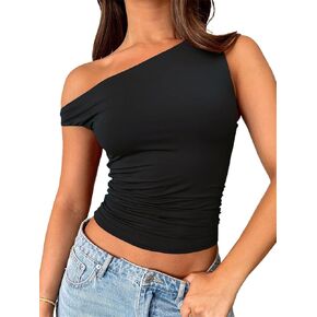 ForeFair Womens Off Shoulder Tops Sleeveless Going Out Crop Tank Tops Slim Fitted Shirts Summer Outfits Y2K Cute Tops