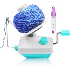Ayasee Yarn Ball Winder Hand Operated Winding Wool Winder Machine Yarn String Ball Winder, Convenient Ball Winder for Yarn Tabletop Clamp, Green, with 1 Scissors