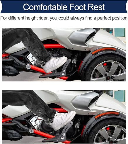 ATV Foot Pegs, Adjustable Floor Board Highway Footpegs Foot Rests Extension Peg Mount Kit, For Can Am Spyder F3 Floorboard Models 2015-2023 (3D Skull) in Saudi Arabia