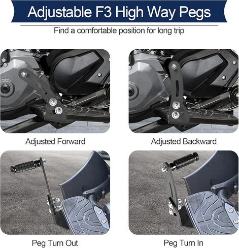 ATV Foot Pegs, Adjustable Floor Board Highway Footpegs Foot Rests Extension Peg Mount Kit, For Can Am Spyder F3 Floorboard Models 2015-2023 (3D Skull) in Saudi Arabia