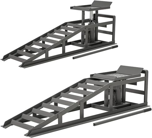 CuisinSmart Auto Car Truck Service Ramps Lifts, 2pcs 5 Ton Portable Heavy Duty Hydraulic Car Ramps, Lift Ramp for Truck Vehicle Auto Garage Repair red in Saudi Arabia