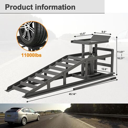CuisinSmart Auto Car Truck Service Ramps Lifts, 2pcs 5 Ton Portable Heavy Duty Hydraulic Car Ramps, Lift Ramp for Truck Vehicle Auto Garage Repair red in Saudi Arabia