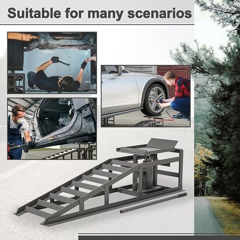 CuisinSmart Auto Car Truck Service Ramps Lifts, 2pcs 5 Ton Portable Heavy Duty Hydraulic Car Ramps, Lift Ramp for Truck Vehicle Auto Garage Repair red in Saudi Arabia