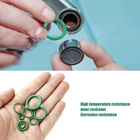 270 PCS Automobive O-Ring Rubber Ring Assortment Set, 18 Sizes of Air Conditioning Compressor Seals with Box, Oil and Heat Resistant Seal Repair Parts, Universal Accessories for Cars (Green) in Saudi Arabia