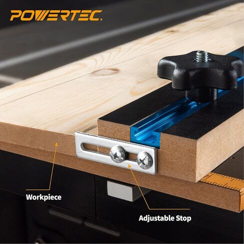 POWERTEC 71391 نظام قياس الدقة لمنشار الطاولة مع 27 زاوية توقف وشريط ميتري مشقوق 3/4 بوصة × 3/8 بوصة مع لوحة فتحة T قابلة للإزالة؛ يتضمن سياج T-Track متعدد مقاس 24 بوصة × 3 بوصة مع مقياس، وإيقاف فليب T-track in Saudi Arabia