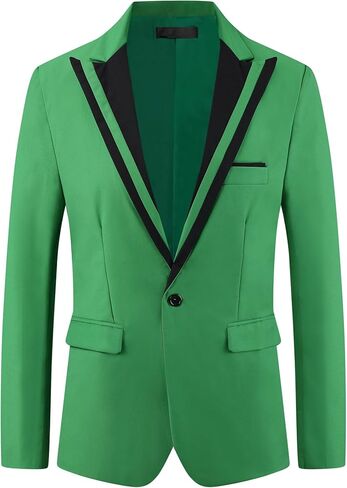 Lars Amadeus Formal Sport Coats for Men's Business Color Block Peak Lapel Prom Blazers in Saudi Arabia