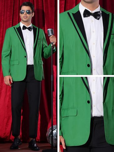 Lars Amadeus Formal Sport Coats for Men's Business Color Block Peak Lapel Prom Blazers in Saudi Arabia