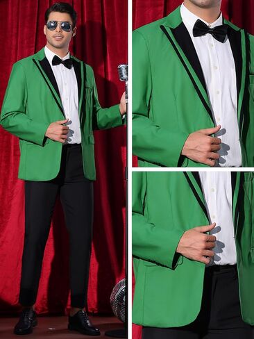 Lars Amadeus Formal Sport Coats for Men's Business Color Block Peak Lapel Prom Blazers in Saudi Arabia