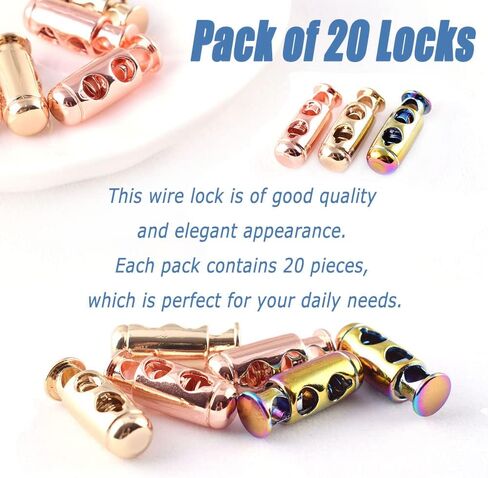 قفل إيقاف زنبركي معدني من noyin - قفل سلك زنبركي ذو فتحة مزدوجة وطرف تبديل دائري للملابس والحقائب والأحذية والحرف اليدوية DIY 20 قطعة (قوس قزح)، 4.5 مم in Kuwait
