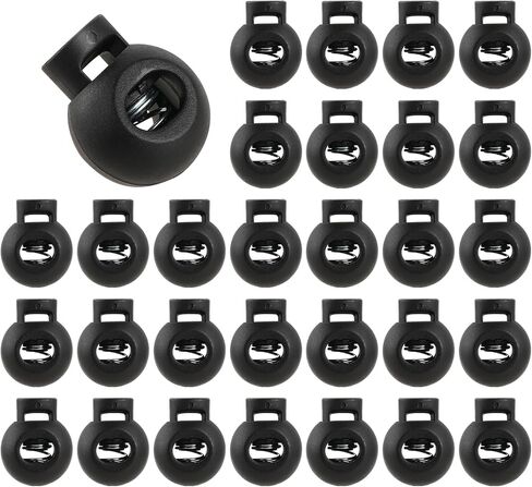 75 Pcs Single Hole Round Plastic Cord Locks Black Plastic Cord Locks for Drawstrings Shoelaces Adjustable Round Cord Stops for Paracord Backpacks in Saudi Arabia