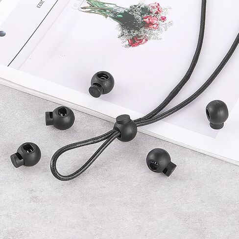 75 Pcs Single Hole Round Plastic Cord Locks Black Plastic Cord Locks for Drawstrings Shoelaces Adjustable Round Cord Stops for Paracord Backpacks in Saudi Arabia