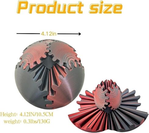 Gear Ball 3D Printed Spin Ball Cube Fidget Toys, Gear Sphere Fidget Toy, GearSphere Desk Toy Stress Fidget Balls, Fidgets Spinners for Adults & Kids Anxiety Relaxing (Laser Purple Blue, 3.1 Inch) in Kuwait