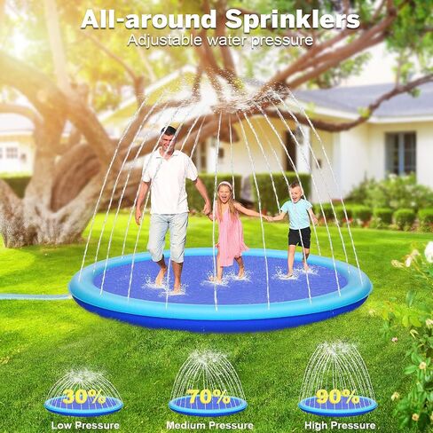Thicken 94'' Extra Large Splash Pad for Outside,Non-Slip Sprinkler Pool for Kids and Dogs,Water Toys Big Splash Pad for Summer Outdoor,Easy to Use/Clean in Saudi Arabia