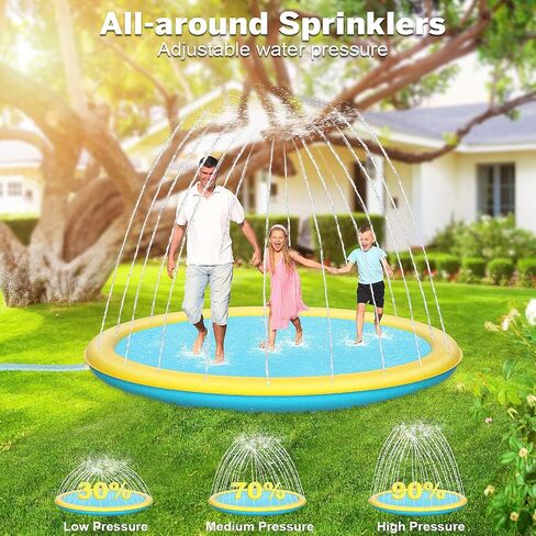 Thicken 94'' Extra Large Splash Pad for Outside,Non-Slip Sprinkler Pool for Kids and Dogs,Water Toys Big Splash Pad for Summer Outdoor,Easy to Use/Clean in Saudi Arabia