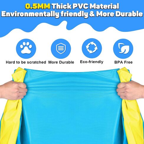 Thicken 94'' Extra Large Splash Pad for Outside,Non-Slip Sprinkler Pool for Kids and Dogs,Water Toys Big Splash Pad for Summer Outdoor,Easy to Use/Clean in Saudi Arabia