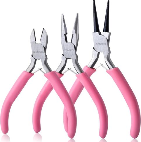 LEONTOOL كماشة الأنف الطويلة 5 بوصة مع قطع الأسلاك كماشة الأنف إبرة طويلة لصنع المجوهرات الفك المسنن كماشة الأنف سلسلة صغيرة لوازم صنع المجوهرات لثني الأشياء الصغيرة التي تجتاح in Kuwait