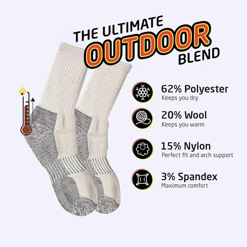HOT FEET Cozy Wool Blend Kids Socks - Crew Winter Socks for Boys/Girls - 4 Pack in Kuwait