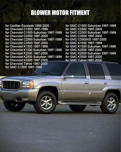 مروحة محرك منفاخ تيار متردد متوافقة مع 1997-1999 لـ Chevy لـ C1500 1997-1999 لـ Chevy لـ C1500 Suburban 1999-2000 لـ Cadillac لـ Escalade، استبدل 19131213 in Saudi Arabia