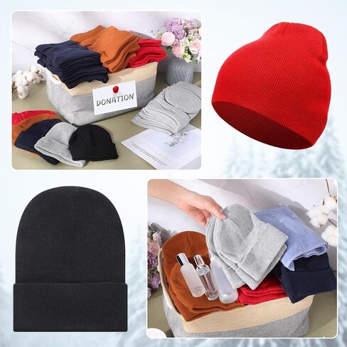 300 Pcs Bulk Winter Beanie for Homeless Donation Unisex Beanie Hat Knitted Warm Skull Cap for Women Men in Kuwait