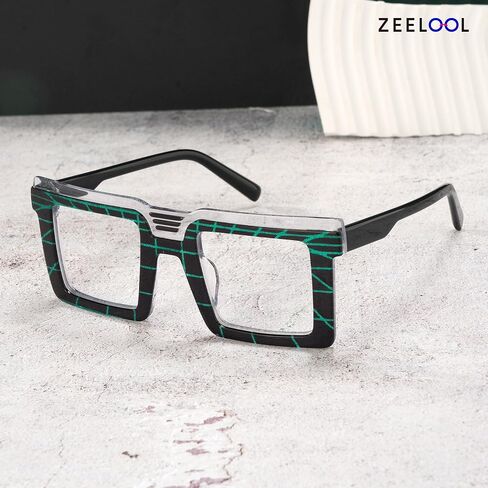 Zeelool Blue Light Blocking Glasses for Men Women, Square Glasses Frame Eyeglasses with Non-prescription Clear Lens JGA924025 in Kuwait