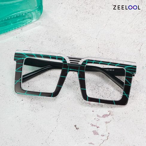 Zeelool Blue Light Blocking Glasses for Men Women, Square Glasses Frame Eyeglasses with Non-prescription Clear Lens JGA924025 in Kuwait