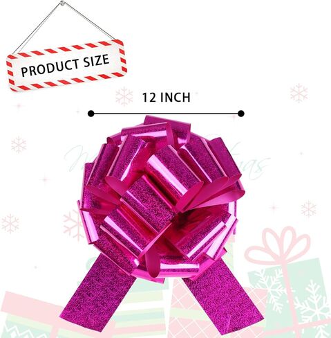 12 inches Pull Bow, 2 Pieces Extra-Large Gift Bow for Decorating Present, Big Bows for Gift Wrapping,Bikes, Appliances, Showers,Christmas, Wedding, Birthday (Red) in Saudi Arabia