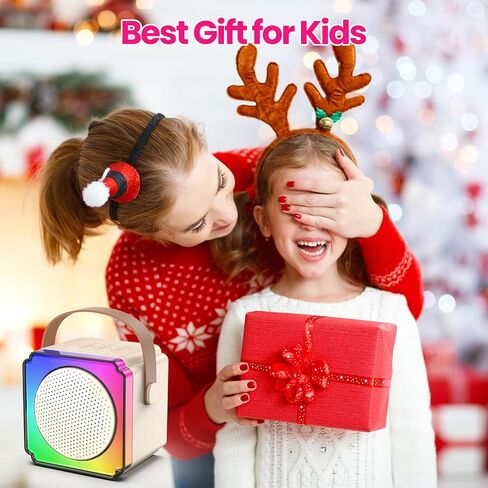 Mini Karaoke Machine, Portable Karaoke Machine with 2 Wireless Microphones, Gifts for Kids, Adults, Girls Boys Christmas Toys, Age 3 4 5 6 7 8+ Year Olds, Bluetooth Speaker, 1 Bag, for Party (Blue) in Saudi Arabia
