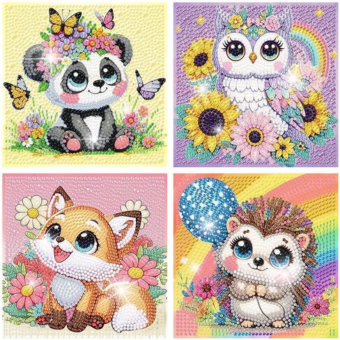 Framed Cartoon Diamond Art Kits for Adults, Adult's Mosaic Diamond Art Painting Kits for Beginners, 5D Diamond Dots for Adults Easy to DIY Full Drill Gem Art Painting Kits for Home Decor 6x6 inch in Saudi Arabia