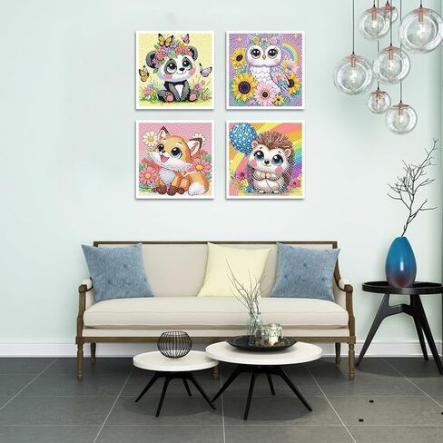 Framed Cartoon Diamond Art Kits for Adults, Adult's Mosaic Diamond Art Painting Kits for Beginners, 5D Diamond Dots for Adults Easy to DIY Full Drill Gem Art Painting Kits for Home Decor 6x6 inch in Saudi Arabia