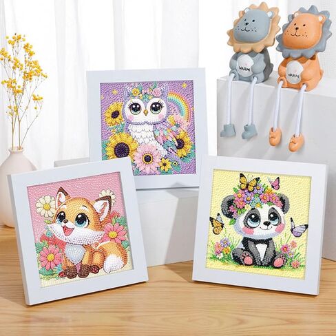 Framed Cartoon Diamond Art Kits for Adults, Adult's Mosaic Diamond Art Painting Kits for Beginners, 5D Diamond Dots for Adults Easy to DIY Full Drill Gem Art Painting Kits for Home Decor 6x6 inch in Saudi Arabia