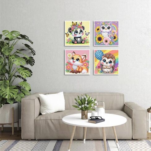 Framed Cartoon Diamond Art Kits for Adults, Adult's Mosaic Diamond Art Painting Kits for Beginners, 5D Diamond Dots for Adults Easy to DIY Full Drill Gem Art Painting Kits for Home Decor 6x6 inch in Saudi Arabia